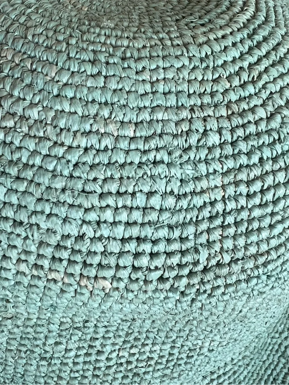 {Catarzi 1910} Brand New Cloche Bucket Hat in Rafia Crochet Verde